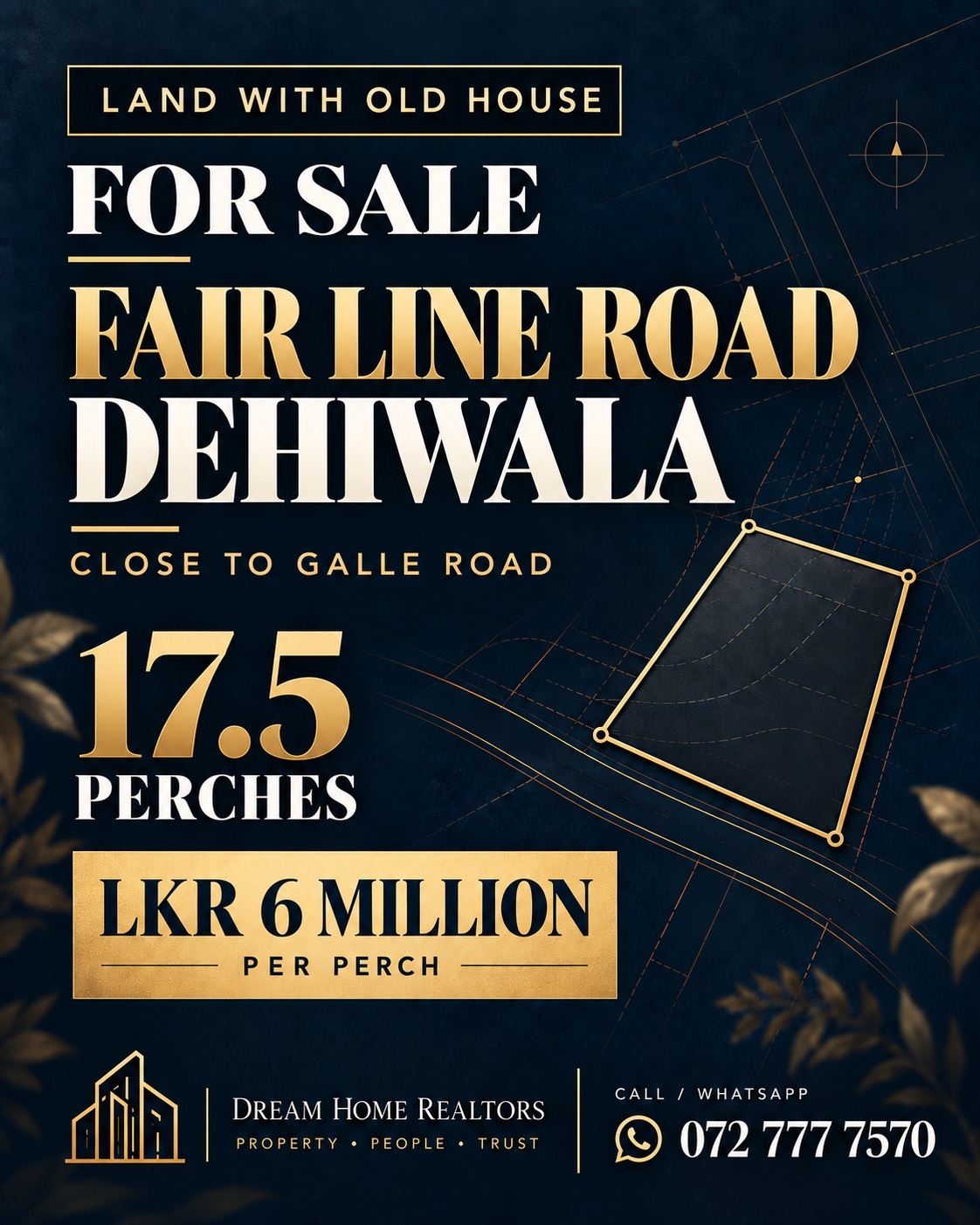 Old house with land on Fair Line Road marketing poster